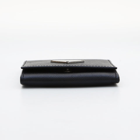 PRADA Saffiano Leather Triangle Logo Coin case black WS23237