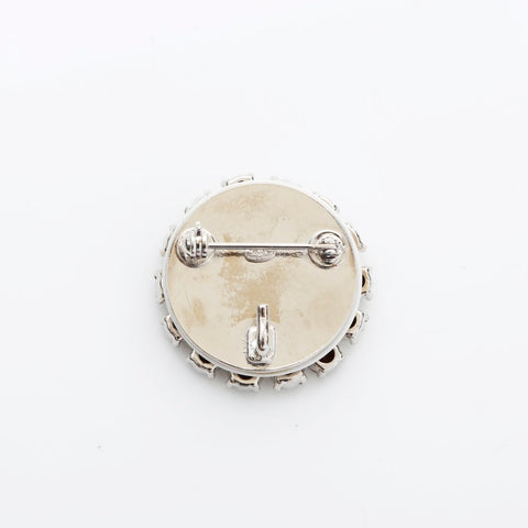 CHANEL 00A 2000 COCO Mark Rhinestone Brooch Silver WS23239