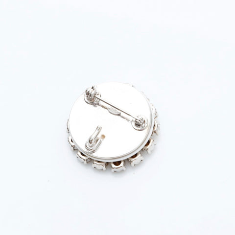 CHANEL 00A 2000 COCO Mark Rhinestone Brooch Silver WS23239