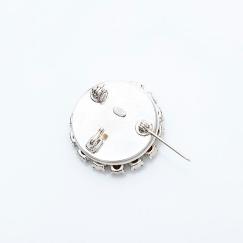 CHANEL 00A 2000 COCO Mark Rhinestone Brooch Silver WS23239