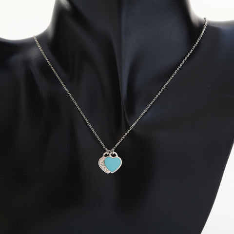 TIFFANY&Co. Return to Double Heart 925 Necklace Silver WS23243