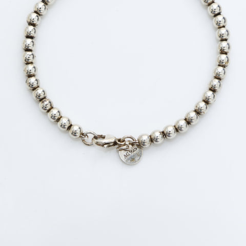 TIFFANY&Co. Return to Heart Pink Ball Chain925 bracelet Silver WS23245