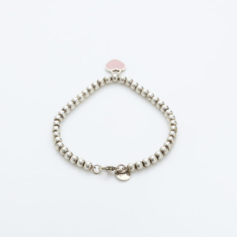 TIFFANY&Co. Return to Heart Pink Ball Chain925 bracelet Silver WS23245