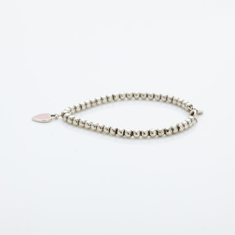 TIFFANY&Co. Return to Heart Pink Ball Chain925 bracelet Silver WS23245
