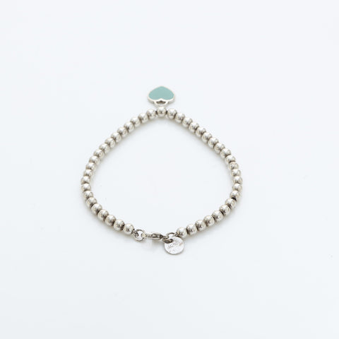 TIFFANY&Co. Return to Heart Blue Ball Chain925 bracelet Silver WS23246
