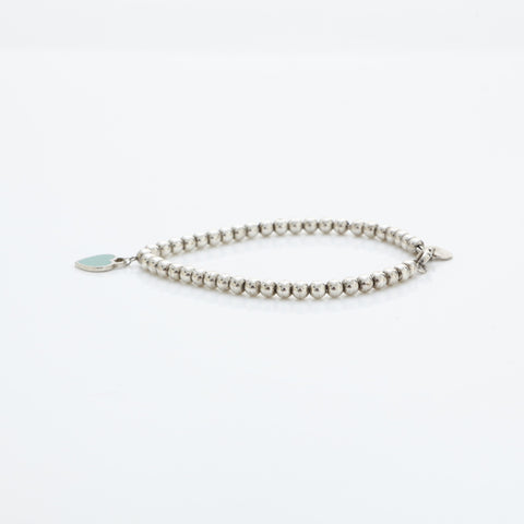 TIFFANY&Co. Return to Heart Blue Ball Chain925 bracelet Silver WS23246