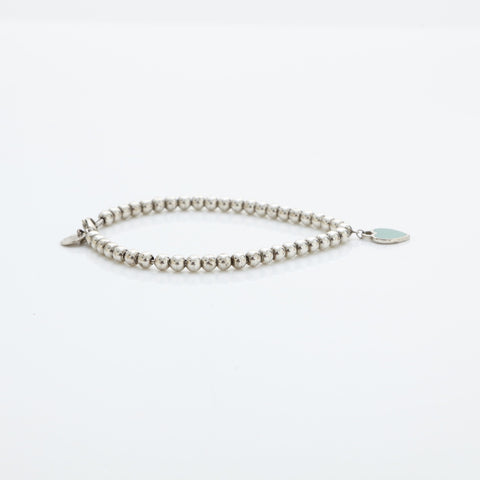 TIFFANY&Co. Return to Heart Blue Ball Chain925 bracelet Silver WS23246