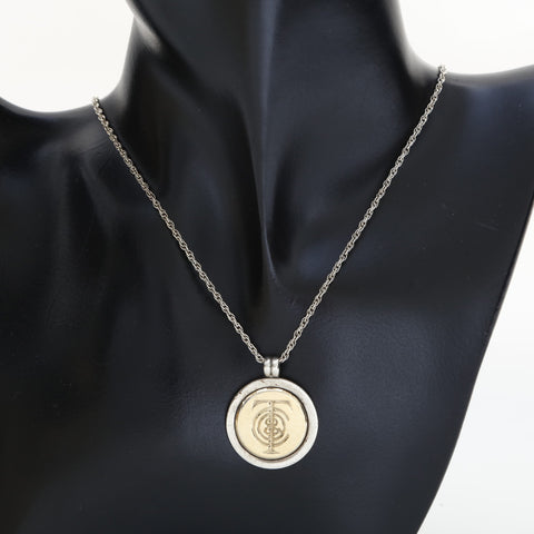 TIFFANY&Co. T & C 750 925 Coin Combination Necklace Silver WS23249