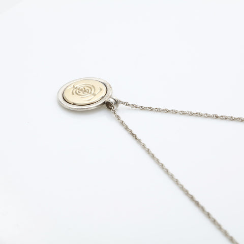TIFFANY&Co. T & C 750 925 Coin Combination Necklace Silver WS23249