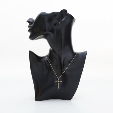 TIFFANY&Co. Combi 925 750 Cross Necklace Silver WS23253