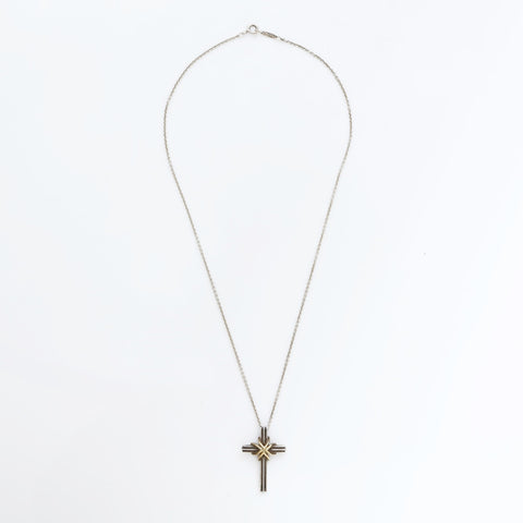 TIFFANY&Co. Combi 925 750 Cross Necklace Silver WS23253