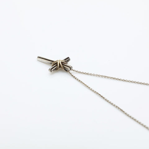 TIFFANY&Co. Combi 925 750 Cross Necklace Silver WS23253