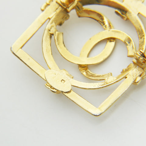 CHANEL 2cc9 1994 COCO Mark Square Brooch gold WS23258