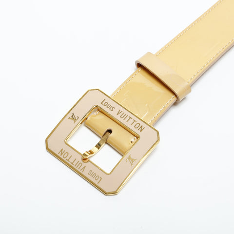 LOUIS VUITTON 2010 patent leather monogram belt Brown WS23259