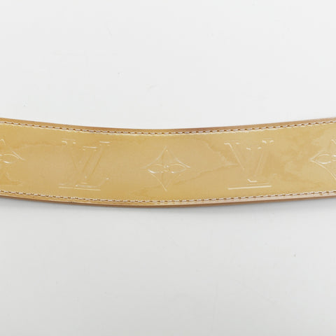 LOUIS VUITTON 2010 patent leather monogram belt Brown WS23259