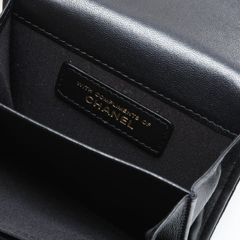 CHANEL Velvet COCO Mark Matelasse Tri-fold wallet black WS23260