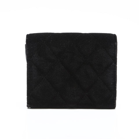 CHANEL Velvet COCO Mark Matelasse Tri-fold wallet black WS23260