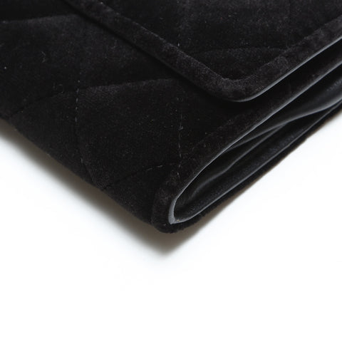 CHANEL Velvet COCO Mark Matelasse Tri-fold wallet black WS23260