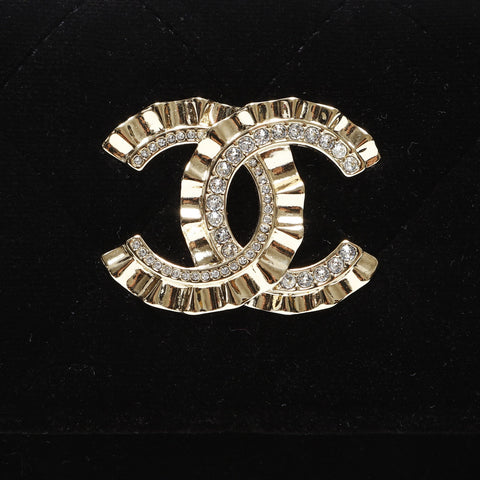 CHANEL Velvet COCO Mark Matelasse Tri-fold wallet black WS23260