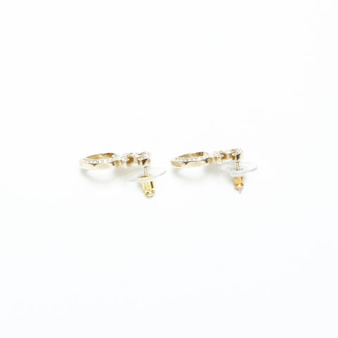 CHANEL P23B 2023 Heart COCO Mark Rhinestone Pierce gold WS23261