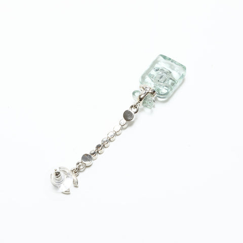 CHANEL B23S 2023 COCO Mark Rhinestone Drop Bottle Motif Pierce Silver WS23262