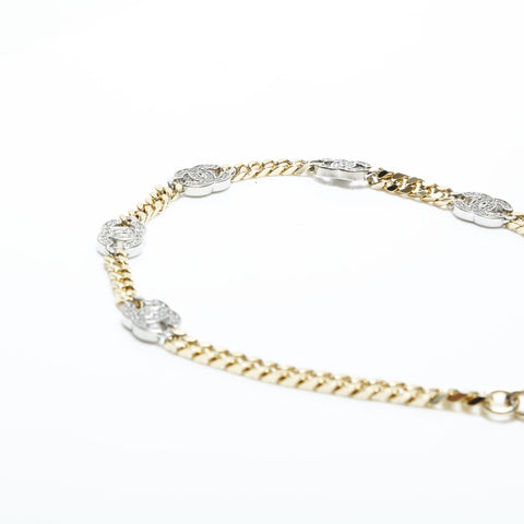 CHANEL B21A 2021 COCO Mark Rhinestone Choker Necklace gold WS23263