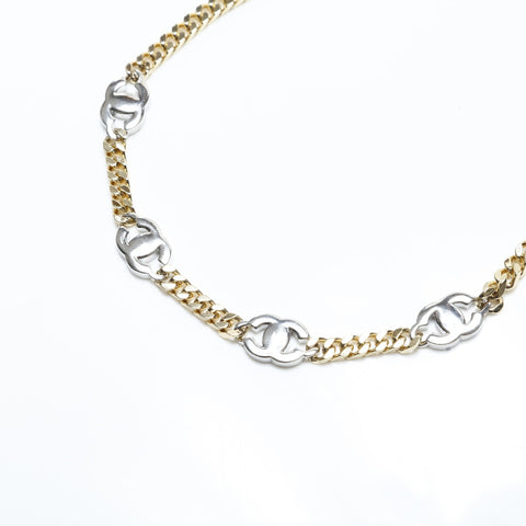 CHANEL B21A 2021 COCO Mark Rhinestone Choker Necklace gold WS23263