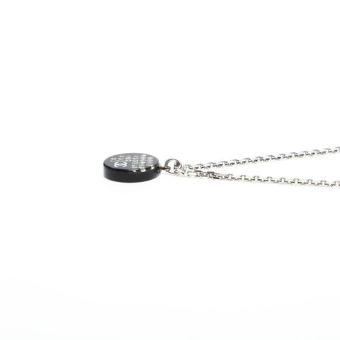 CHANEL 05P 2005 Round COCO Mark Rhinestone Necklace Silver WS23265