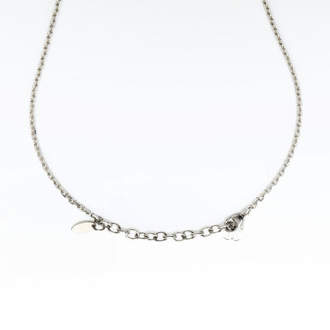 CHANEL 05P 2005 Round COCO Mark Rhinestone Necklace Silver WS23265