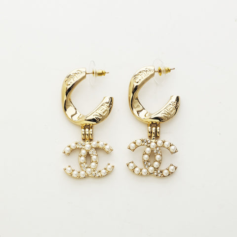 CHANEL B24A 2024 COCO Mark Hoop Pierce gold WS23266