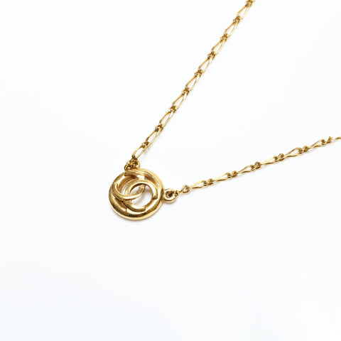 CHANEL 1980s Round COCO Mark Necklace gold WS23269