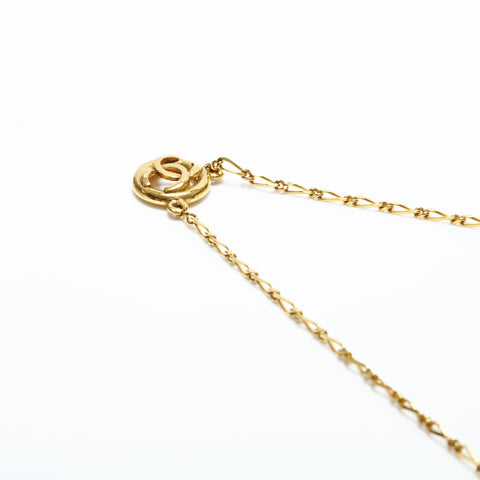 CHANEL 1980s Round COCO Mark Necklace gold WS23269