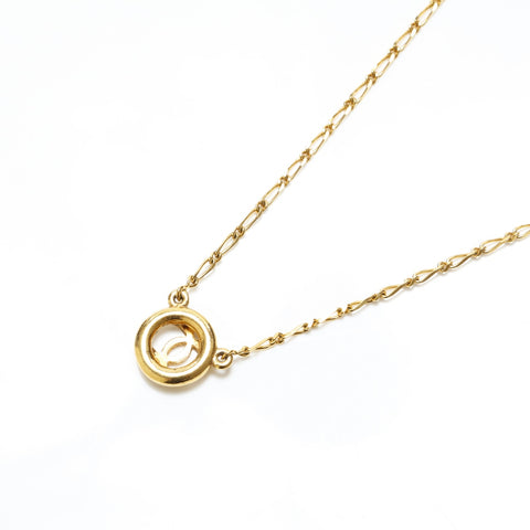 CHANEL 1980s Round COCO Mark Necklace gold WS23269