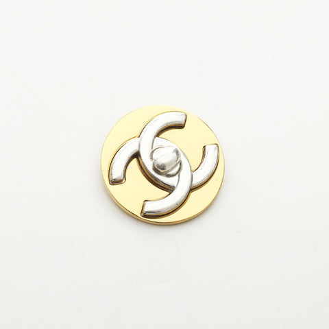CHANEL 97P 1997 Turnlock COCO Mark Brooch gold WS23271