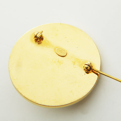 CHANEL 97P 1997 Turnlock COCO Mark Brooch gold WS23271