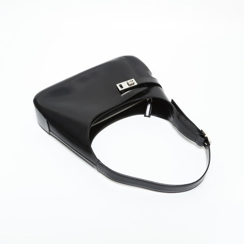 Salvatore Ferragamo Leather Gancini one belt Shoulder Bag black WS23278