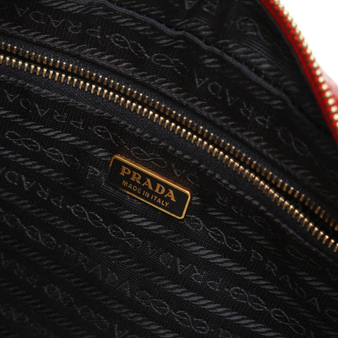 PRADA Saffiano Leather 2-Way Boston Bag Handbag Red WS23279