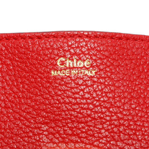 Chloe Leather Mini Drew Shoulder Bag Red WS23280