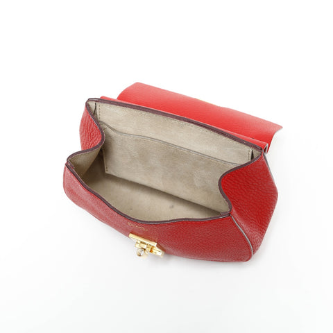 Chloe Leather Mini Drew Shoulder Bag Red WS23280
