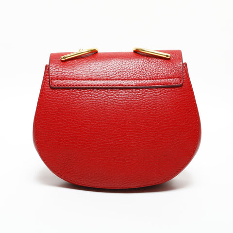 Chloe Leather Mini Drew Shoulder Bag Red WS23280