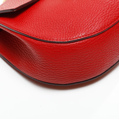 Chloe Leather Mini Drew Shoulder Bag Red WS23280
