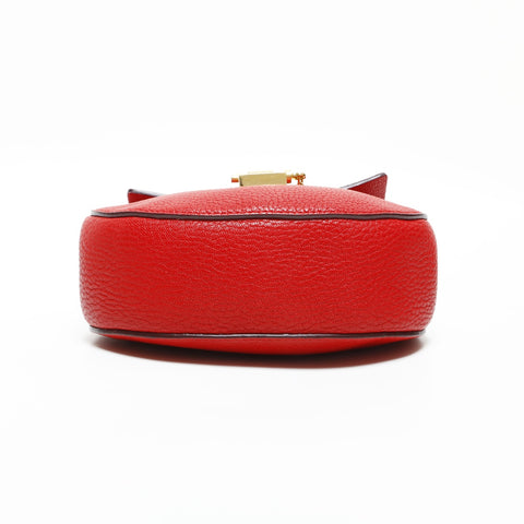 Chloe Leather Mini Drew Shoulder Bag Red WS23280