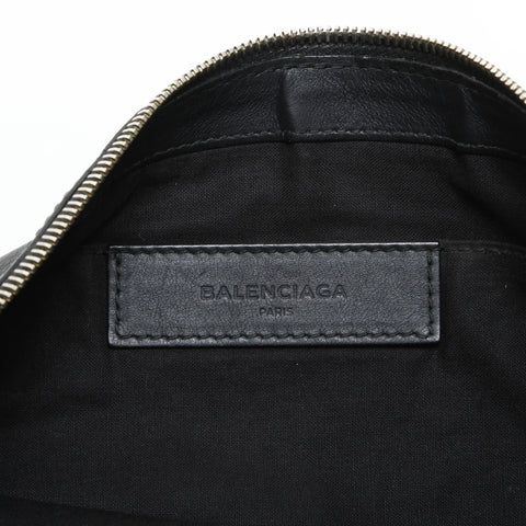 BALENCIAGA M Lederclip-Logo-Clutch-Tasche schwarz WS23283