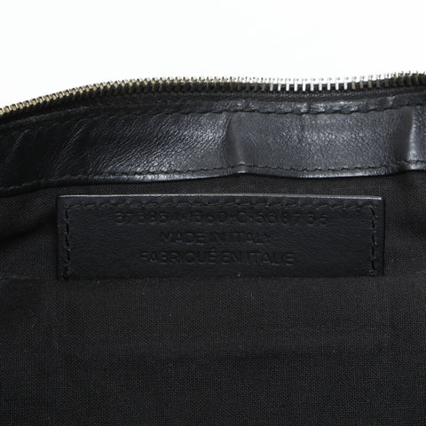 BALENCIAGA M Lederclip-Logo-Clutch-Tasche schwarz WS23283