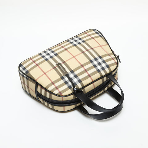 BURBERRY Nova Check PVC Bowling Bag Handbag beige WS23286