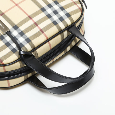 BURBERRY Nova Check PVC Bowling Bag Handbag beige WS23286