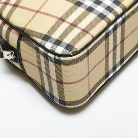 BURBERRY Nova Check PVC Bowling Bag Handbag beige WS23286