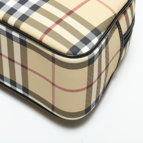 BURBERRY Nova Check PVC Bowling Bag Handbag beige WS23286