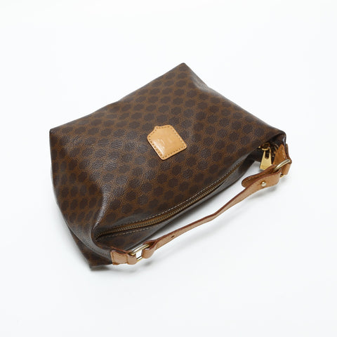 CELINE Macadam PVC Pouch Handbag Brown WS23287