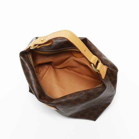 CELINE Macadam PVC Pouch Handbag Brown WS23287